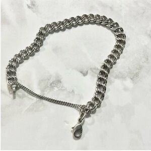 James Avery .925 Sterling Silver Double Curb Chain Bracelet 7.1g 7”